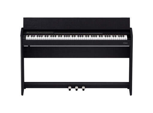 Roland F701 (schwarz) - Angeschrägt Oben (geöffnet)